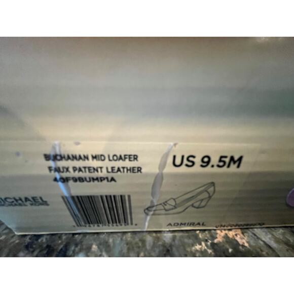 MICHAEL KORS BUCHANAN FAUX BLUE PATENT LEATHER MID LOAFER SZ 9.5M SOLD OUT NIB - Picture 2 of 4